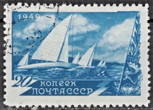 RUSSIA,USSR:1949 SC#1376 Used CTO Regatta AR541 - Picture 1 of 2