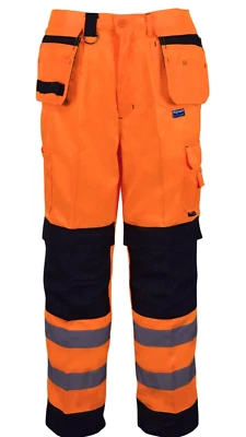 HERCULES ROPA DE TRABAJO DURADERA ALTA VISIBILIDAD DOS TONOS PANTALONES DE COMBATE ARTESANO W34L32 37 £ Foto 1 de 4