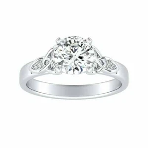 1 Karat Moissanit Solitär Verlobungsring Ehering 14 Karat Weißgold vergoldet Silber - Bild 1 von 9