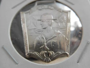 EG SCOUT BSA WATCH / KEY FOB BOY SCOUT WITH TENT & TRESS STERLING SILVER DEVICE - Picture 1 of 5