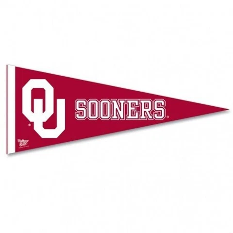 Oklahoma Sooners 12x30 Premium Wool Pennant [NEW] NCAA Sign Banner Wall Cave Cover
