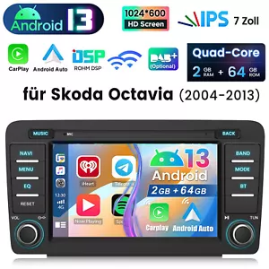 2+64GB Android13 Autoradio Für Skoda Octavia II 1Z3 1Z5 CarPlay GPS Navi Kamera - Bild 1 von 12