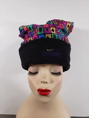 VTG Digme Hat Fleece Beanie Tall Fold Over Snowboarding Skiing MULTI COLOR USA - Image 1 of 4