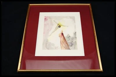 SALVADOR DALÍ BLOQUE DE MADERA ORIGINAL FIRMADO COMEDIA DIVINA APARICIÓN JESUCRISTO Foto 1 de 4