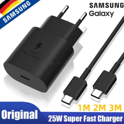 Original Samsung 25W Schnellladegerät Stecker USB C Ladekabel Galaxy S23 S24 S25 - Bild 1 von 4