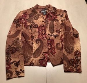 Women’s Vintage Requirements Jacket Paisley Size 12 Polyester Spandex - Picture 1 of 7