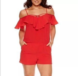 Bisou Bisou Strampler Shorts Größe 8 rot gefüttert ärmellos - Bild 1 von 8