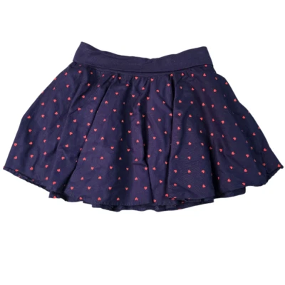 Falda acampanada forrada azul marino Gymboree para niñas 12 corazones de amor rojos elásticos giratorios en capas Foto 1 de 4