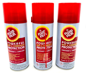 Fluid Film Rust Corrosion Penetrant Lubricant Protection Spray 11.75oz, 3 Pack