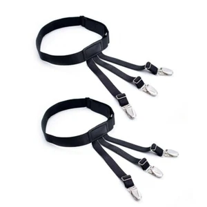 Herren Hemd Aufenthalte Halter Verstellbar Elastische Hosenträger Anzug Bandage - Bild 1 von 8