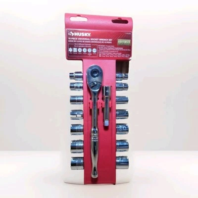 NEW HUSKY TOOLS 16 PIECE UNIVERSAL SOCKET WRENCH SET 3/8IN DRIVE SAE / MM - Image 1 of 4