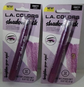 2 L.A. COLORS Shadow Sticks Eyeshadow Creamy Smooth Eye Pencils PURPLE #C68777 - Picture 1 of 1
