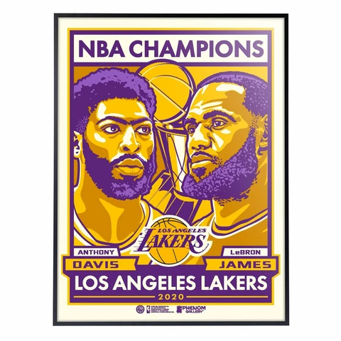 Los Angeles Lakers 2020 NBA Champions Deluxe Framed Serigraph Print Cover