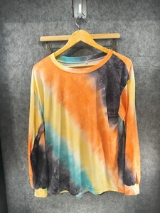 EVURU Long Sleeve Tie Dye Printed Shirt Women's Size L - Picture 1 of 6