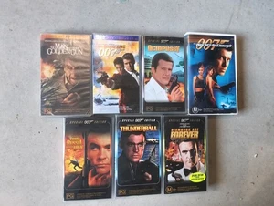 007 James Bond VHS x 7 Movie Bundle Lot Pierce Brosnan Sean Connery - Picture 1 of 2
