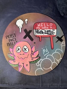 Disco vinile dipinto a mano graffiti shortiez inchiostro rosa squishy ottobre cartone animato - Foto 1 di 2