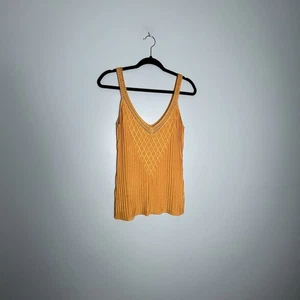 Blusa para mujer White House Black Market dorada con cuello en V detalle tejido talla XS - Imagen 1 de 8