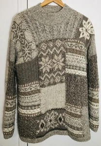 Vint Jones New York Sport Women's Grey and Cream Snowflake Wool, Silk, Mohair - Picture 1 of 20