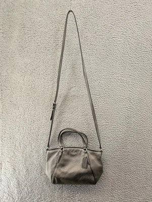 Coach Mini Kelsey Satchel Gunmetal Pebble Leather Crossbody Purse F16479 - Image 1 of 4