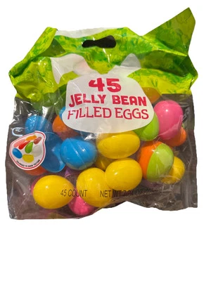 45 Candy/Jelly Bean Factory Filled Plastic Easter Eggs With 1-Golden Egg 7.94oz - Image 1 of 2