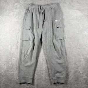 Nike Pants Mens Medium Gray Sportswear Club Fleece Cargo Jogger Sweatpants - Picture 1 of 16