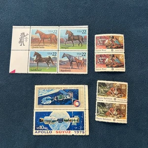 LOTE DE 13 estampillas desquiciadas de franqueo de EE. UU. CABALLOS DE APOLO BICENTENARIO 13 centavos HÉROE - Imagen 1 de 7