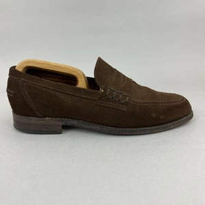 Mocassino Shipton & Heneage Exeter marrone scamosciato mocassino penny Inghilterra scarpe eleganti UK8 - Foto 1 di 22