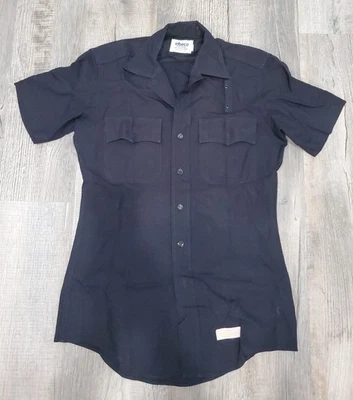 Elbeco Police/Security Uniform Short Sleeve Shirt Navy Blue 100% Wool - Size 15 - Image 1 of 4