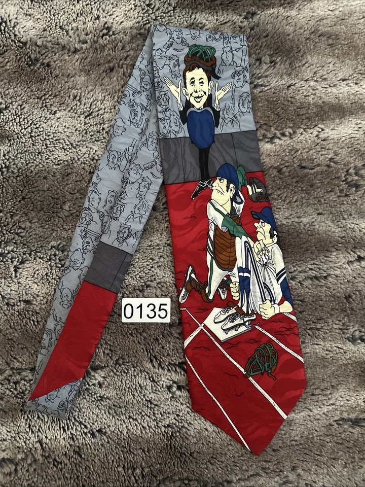 Corbata de cuello de árbitro de béisbol Alfred E Neuman 1992 revista MAD EC Foto 1 de 4