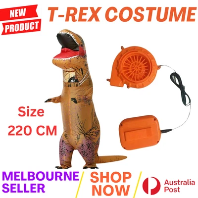 Costume T-Rex Blow Inflatable Dinosaur Costume Adult Jurassic World Park Trex AU - image 1 of 4
