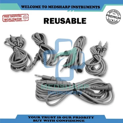 Set of 5 Pcs US Bipolar Autoclavable Cable 4mm High Quality - image 1 of 3