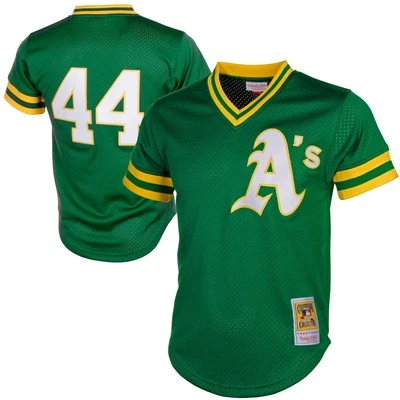 Bateo de malla Mitchell & Ness Reggie Jackson verde atletismo Cooperstown para hombre Foto 1 de 4