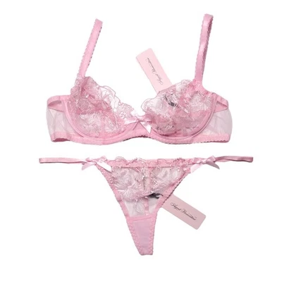 Agent Provocateur Jayce Sujetador con Aros Conjunto de 3 Piezas Bebé Rosa Talla 34B Foto 1 de 4