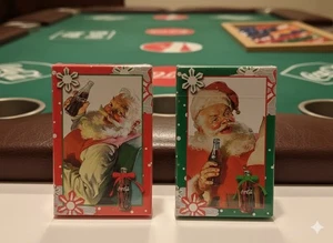 Vintage Coca-Cola Playing Cards Set 2 Decks Santa Claus Christmas Sealed New - Picture 1 of 4