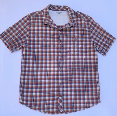 Camisa Horny Toad & Co Botón Algodón Orgánico Manga Corta Multicolor A Cuadros Grande Foto 1 de 4