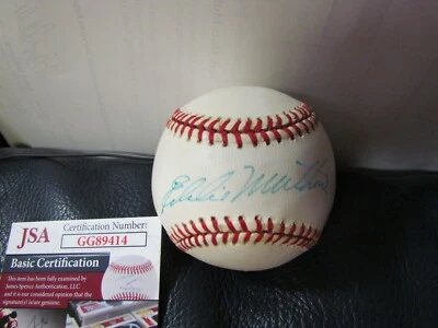 Eddie Mathews AUTOGRAPHED BASEBALL JSA Certified  - Image 1 of 4