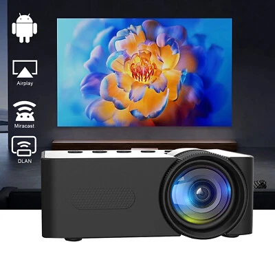 Portable Mini Projector 1080p LED Wireless Home Theater Cinema For Android ios - Image 1 of 4