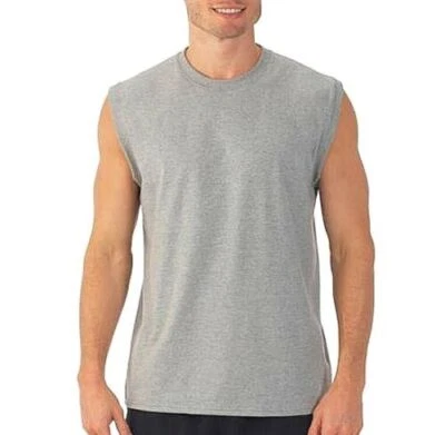 Mens Sleeveless Muscle Tee Cotton 3 Pack Solid Blank Tank Top T Shirt Gym Summer - Image 1 of 2