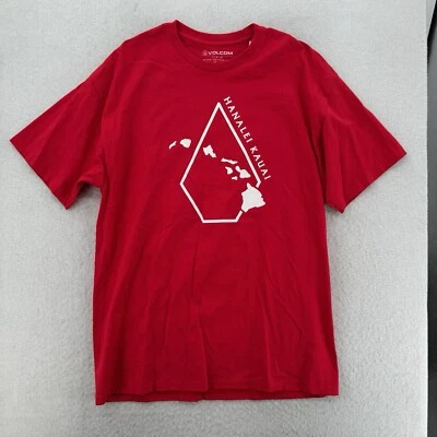 Volcom Hawaii T Shirt Mens Hanalei Kauai Red Cotton Surf Stone Islands Tee NWT - Image 1 of 4