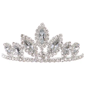 PLATEADA Tiara Flor Niña Dama de honor Formal Cumpleaños Baile Recital Tocado - Imagen 1 de 3