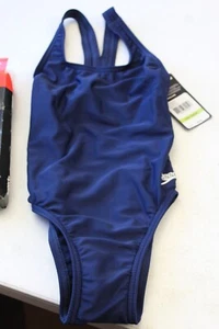 Speedo NWT Girls' Swimsuit Pro lt Super Pro Solid Navy Youth Size 4/20 - Picture 1 of 5