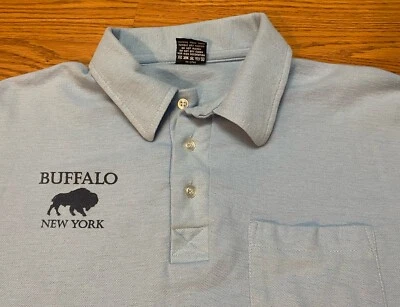 Vintage 80s Buffalo NY Screen Stars Mens XL Polo Shirt Golf Pocket Single Stitch - Image 1 of 4