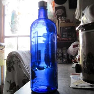 Leer 1,75L SKYY Vodka Transluzent Dunkelblau Glas Spiritus Baum Hof Deko - Bild 1 von 12