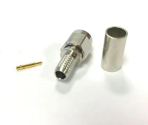10PCS SMA Type Male Crimp Teflon Insulation Nickel Plated Gold Pin  - Picture 1 of 6