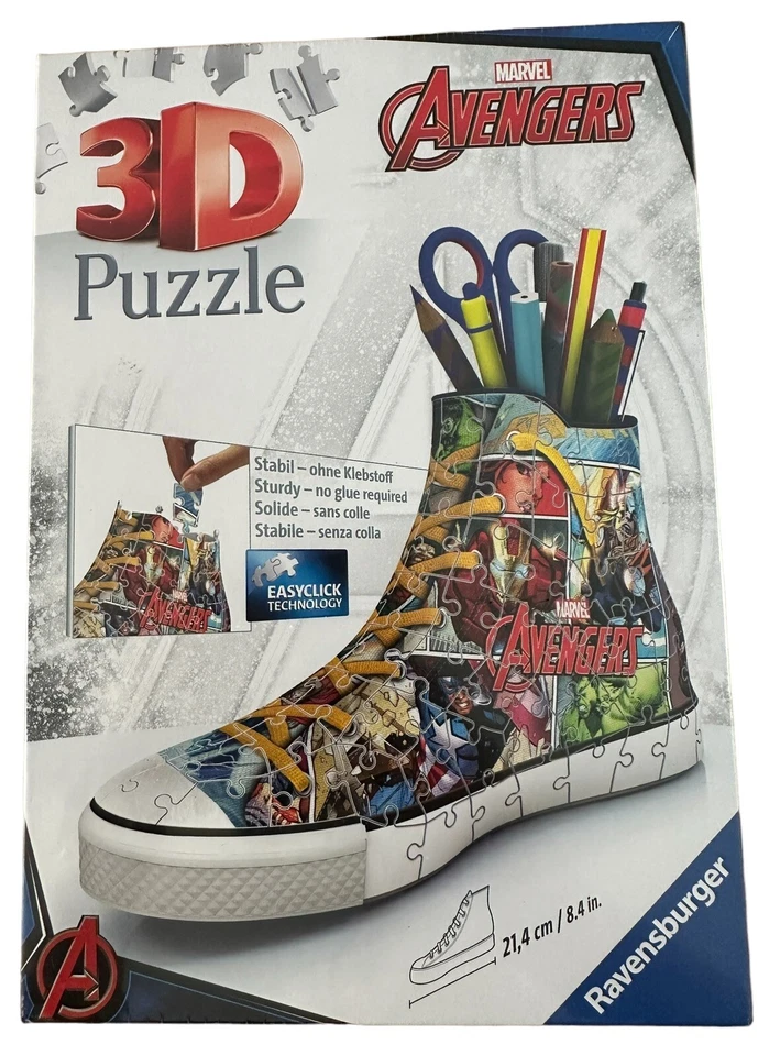 Ravensburger 3D Jigsaw Puzzle Marvel Avengers Sneaker 108 piece New And Sealed. - Image 1 of 3