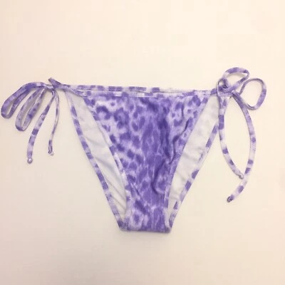 NWOT Moschino Mare Swimsuit Tie Bikini Bottom Purple Leopard Made In Italy - Image 1 of 4