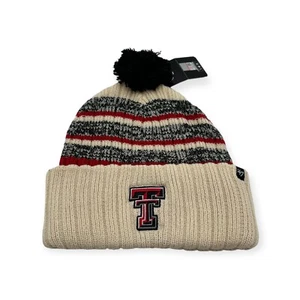 '47 Texas Tech Red Raiders Tavern Striped Winter Knit Cuff Beanie Hat Cap Pom - Picture 1 of 2