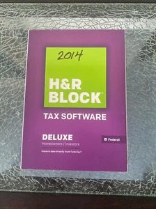 H&R Block 2014 Deluxe Federal only. Imports Turbotax. Sealed retail box. - Picture 1 of 10