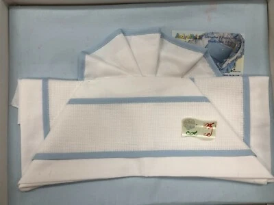 Completo Lenzuola Culla/Cestone in Puro Cotone Andy & Helen con Tela Aida - Immagine 1 di 3