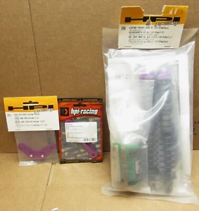 HPI Baja 5b Rear Purple ALUMINUM Threaded shocks 137-207mm HPI87465 with brace - Picture 1 of 6